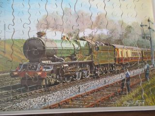 Vintage Victory Hand - Cut Wooden Jig Saw Puzzle King George VI Steam Engine Train 2