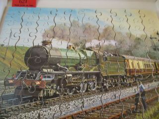 Vintage Victory Hand - Cut Wooden Jig Saw Puzzle King George VI Steam Engine Train 6