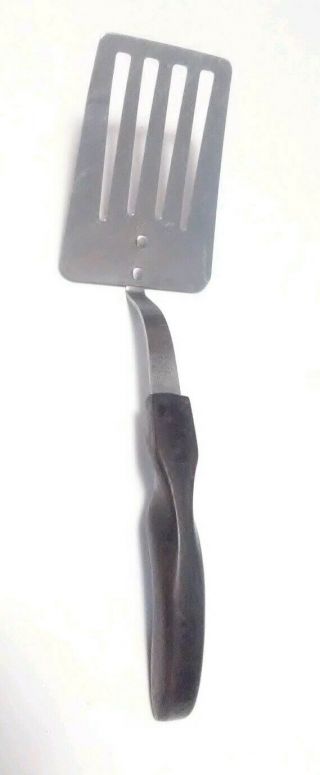 Vtg Cutco Cutlery No 16 Stainless Steel Spatula Slotted Brown Swirl Handle