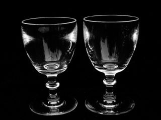 2 Vintage Steuben Art Glass 5 Oz.  Claret Wine Glasses W/ Round Wafer Stem 6268
