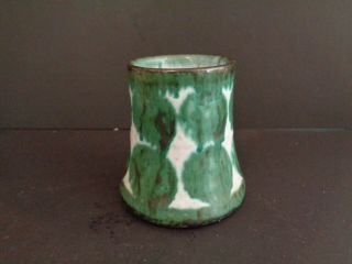 Vintage Mid Century Modern Studio Pottery Stoneware Green Vase Gliaud Barbeit
