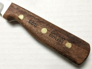 Near Vtg Chicago Cutlery 66s 8 " Boning Carving Slicing Knife Walnut Wood