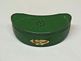 Vintage Horrocks Ibbotson Tackle Bait Worm Box Best By Test Green W/ Flies