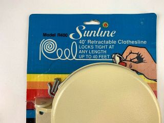 Vtg 1970s Clothes Pin Hanging Holder Bag and Retractable Clothesline Sunline 4
