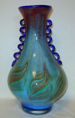 Lovely Vintage Art Glass Contemporary Cased Vase - 11 - 1/4 " Tall