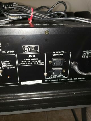 JVC RX - 212BK AM FM Stereo Receiver With Remote 7