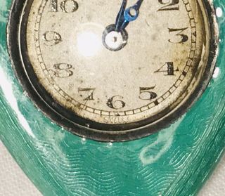Vintage Swiss Blue/Green Guilloché Enamel Pendant Watch - Sterling/Diamonds? LOOK 8