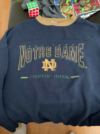 University Of Notre Dame Vintage Embroidered Sweatshirt Nutmeg Mills Xxl