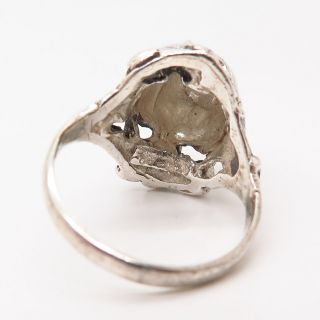 925 Sterling Silver Vintage Domed Floral Design Ring Size 9 1/4 4