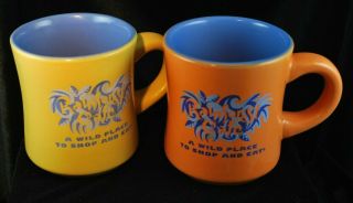 Set Of Two Vintage Rainforest Cafe Coffee Mug Cup 1999 Ceramic 12oz Wild