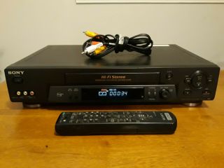 Sony Slv - N71 Vcr 4 - Head Vcr Vhs Player Hifi With Remote And Av Cables