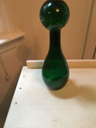 Vintage Blenko American Art Glass Emerald Green 12 