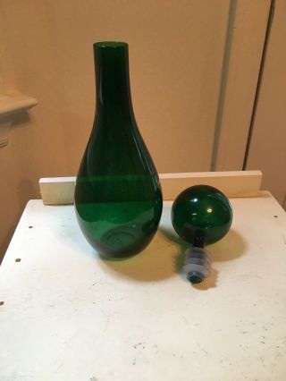 Vintage Blenko American Art Glass Emerald Green 12 