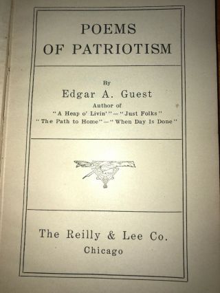 Poems of Patriotism by Edgar A.  Guest 1922 Red Cover 3