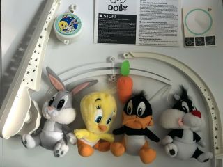 Baby Looney Tunes Musical Mobile Crib Plush Sylvester Tweety Bugs Daffy VINTAGE 5