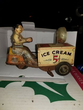 Waltreach Toy By Courtland Tin Toy Ice Cream Wind - Up 5cent Rare Vintage