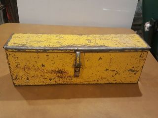 Vintage Caterpillar? Case ? Tractor Locking Tool Box Yellow