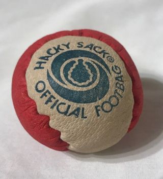 Vtg Hacky Sack Official Wham - O Footbag Handmade Pigskin Ball - S2