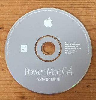 2000 Mac Vintage Power Mac G4 9.  0.  4 Os 9 Macintosh Software Installation Cd