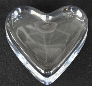 Vintage Baccarat Made In France Clear Crystal Heart Shaped Figurine 3 1/2 " Wide