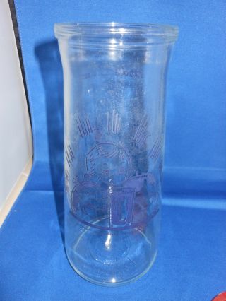 Vtg General Foods 1954 Glass Carafe Pitcher Decanter Juice Jug Lid 6oz - 32 Oz
