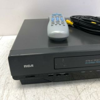 RCA VR501A VCR 4 Head VHS Player w/Remote & AV Cables and 2