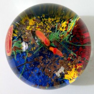 Vintage Murano Tropical Fish Paperweight Italian Art Glass 3 