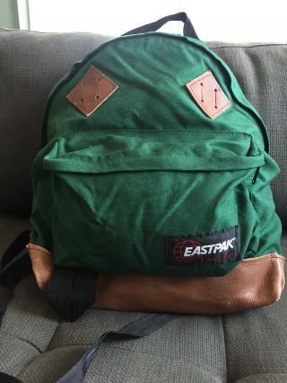 Vintage 80s Eastpak Canvas/leather Backpack Daypack Bag Usa Green