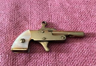 Vintage Miniature Mini Toy Cap Gun Charm Pistol Japan Brass Mop Mini