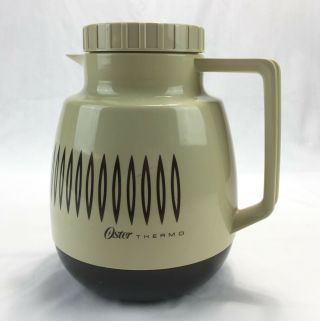 Oster Thermo Insulated Pitcher 2 Quart Coffee Carafe Vintage Beige Brown MCM 3