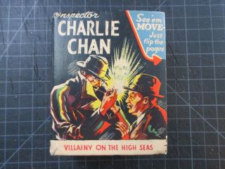 Vintage Whitman Big Little Book Inspector Charlie Chan Flip Page 1942 Vvhtf