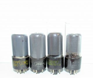 Set Of Four (4) - Rca Made 6v6gt Smoked Glass Amplifier Tubes.  Tv - 7 Test Strong.
