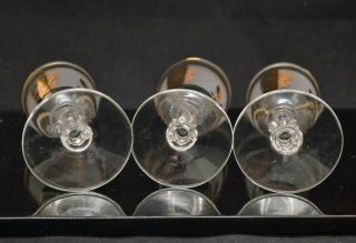 VINTAGE LIBBEY GOLD LEAF LIQUEUR CORDIALS SHOT GLASSES SET OF 6 5