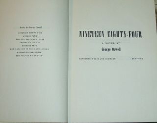 1949 Nineteen Eighty - Four George Orwell Hardcover 1st BCE 5