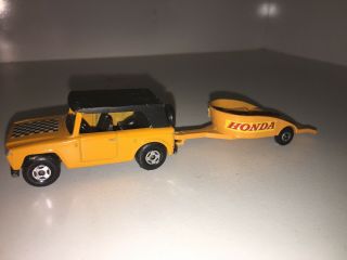 Matchbox Vintage 1969 Field Car And Motorcycle Trailer No.  835