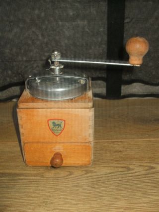 Vintage French Wooden Peugeot Coffee Grinder/mill Full Stamped Peugeot