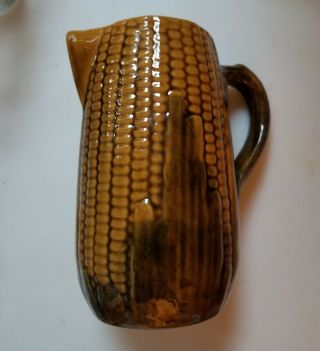 Vintage Majolica Pitcher Ear Of Corn 7 " Perfect