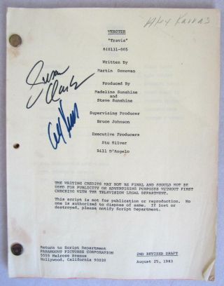 Vintage 1983 Webster Script S31e8 Signed By Alex Karras & Susan Clark Rare