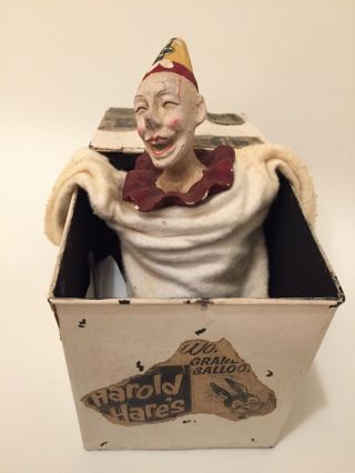 Vintage Harold Jack In The Box 50s 60s Clown Tin Box 5/8” 30 - 997 (600017) Vtg
