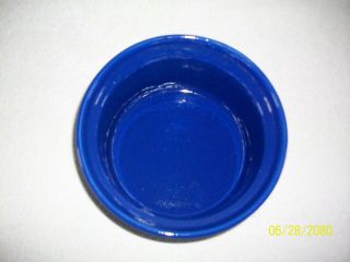 Vintage Bauer Pottery Cobalt Blue Glazed Covered Ringware Pattern Dish 3