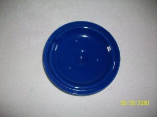 Vintage Bauer Pottery Cobalt Blue Glazed Covered Ringware Pattern Dish 6