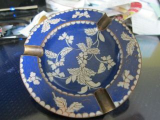 Vintage Blue And White Chinese Cloisonne Ashtray