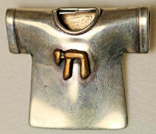 Vintage Sterling Silver Pin Brooch Hebrew T - Shirt Made By Michelle Soyka Horosko