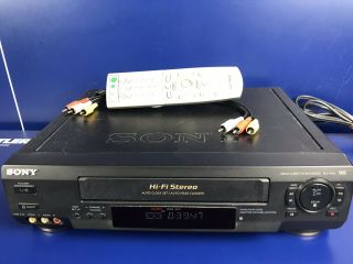 Sony Slv - N50 Vhs Vcr Video Cassette Player Recorder Hifi,  Av Cable,  Remote