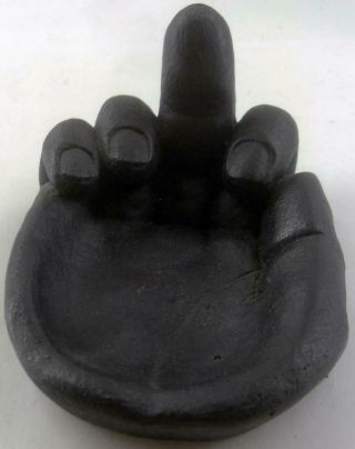 Vintage Middle Finger Flipping The Bird Hand Lava Ashtray