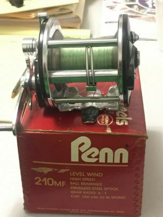 Vintage Penn 210 Mf Level Wind Reel