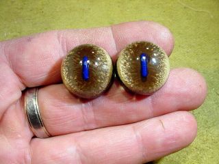 A Pair Vintage Solid Doll Glass Eyes 22 Mm For Bisque Doll Head Age 1910 3654