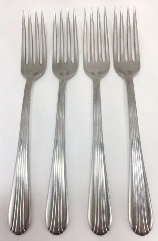4 Dinner Forks Silco Empire Stainless Flatware Vintage Usa Made 7.  25 " 18 - 8