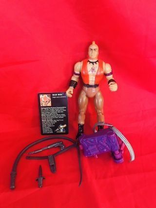 Vintage Rambo Mad Dog Figure With Accessories And Bio Card Coleco 1980’s