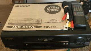 Vhs Sharp Vc - A410u Vhs Vcr Video Cassette Recorder Player W/remote & Cables